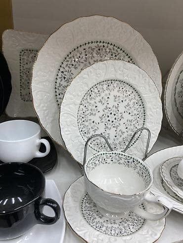 double a: Все по 6 шт 32 предметаФарфоровый сервиз с рельефным тиснением и — 4