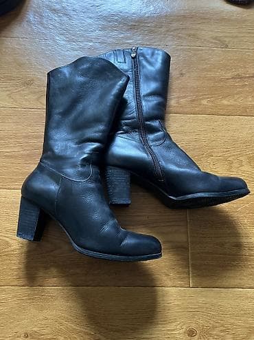 Сапоги, 36, Б/у, цвет - Черный, Самовывоз