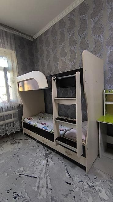 Кровати: Двухъярусная детская кровать, ЛДСП, цвет - Белый — 1