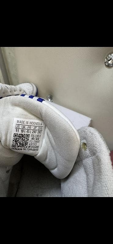 adidas m: Кроссовки adidas высокие, кожаные, белые с синими вставками и — 3