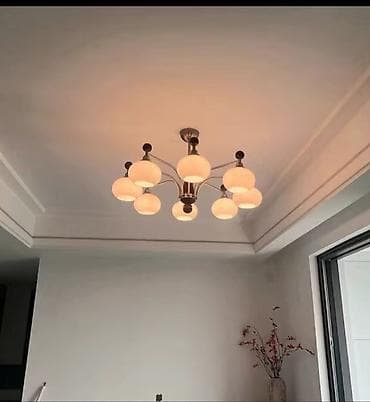 Люстры: Потолочная люстра с 9 плафонами-шарами - Дизайн: современная — 1