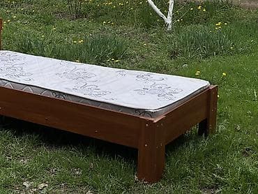 ножы: Односпальная кровать, Б/у, С матрасом, длина - 200 см — 2