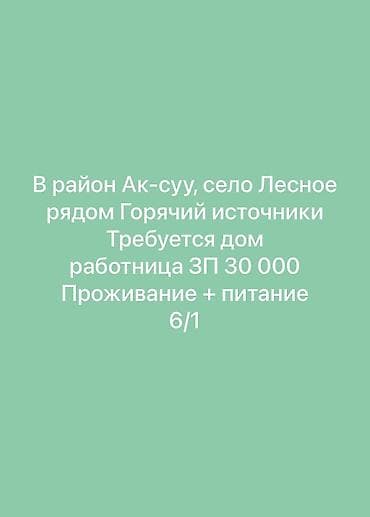 Требуется Домработница, График: Шестидневка, Полный рабочий день at lalafo.kg Требуется Домработница, График: Шестидневка, Полный рабочий день