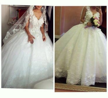 пышное фатиновое свадебное платье: Свадебное платье, Б/у — 1