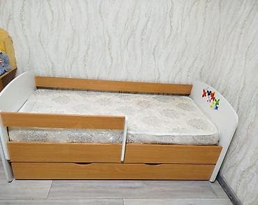 дедский одежда: Детская односпальная кровать, Для девочки, С матрасом, ДСП — 1