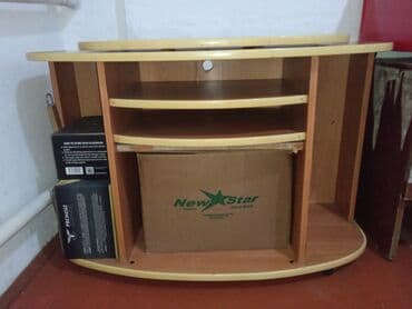 аквариум с тумбой: Гарнитур для зала, Б/у, Тумба под ТВ, Дерево, Самовывоз, цвет - Оранжевый — 2