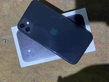 набор для ремонта телефона: IPhone 11, Б/у, 64 ГБ, Черный, Защитное стекло, Чехол, Коробка, 73 % — 1