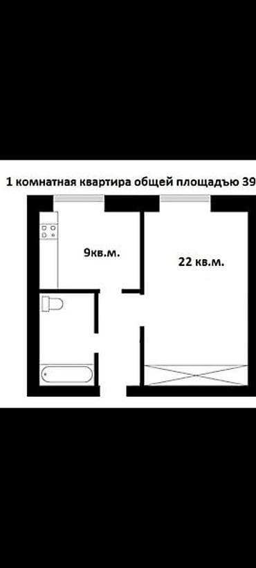 1 комната, Без мебели