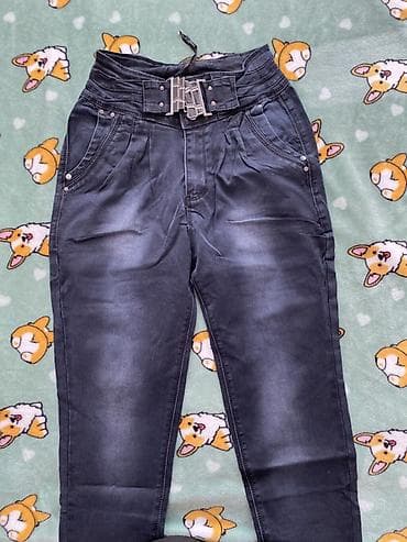 брюки с высокой посадкой мужские: Джинсы, Высокая талия — 1