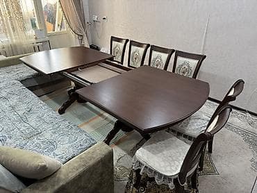 Другая мебель: Стол и стул для зала, цвет - Коричневый — 4