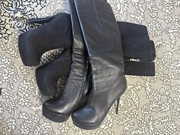 шинки даром: Женские сапоги на высоком каблуке с платформой, размер 36-36.5 — 1