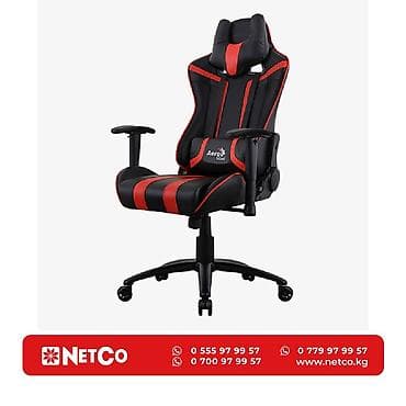 Үй жана бакча: Игровое кресло AEROCOOL AC120 AIR BLACK&RED 2D Armrest 65mm wheels — 1