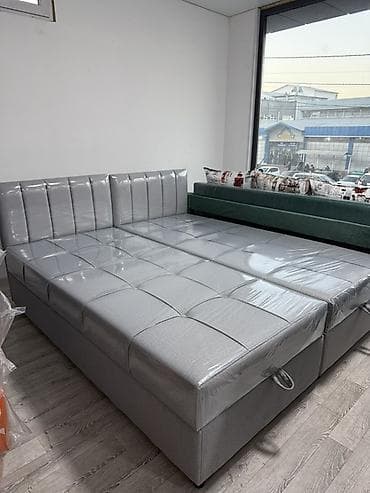 Двуспальная кровать с подъемным механизмом и мягким изголовьем - — 5