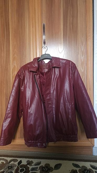 куртка на весну: Бордовая куртка из кожзама - Материал: гладкий кожзам (эко‑кожа) с — 2