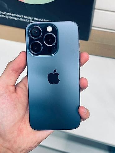 iphone e: IPhone 15 Pro, Б/у, 256 ГБ, Sierra Blue, Защитное стекло, Чехол, Кабель, 100 % — 2