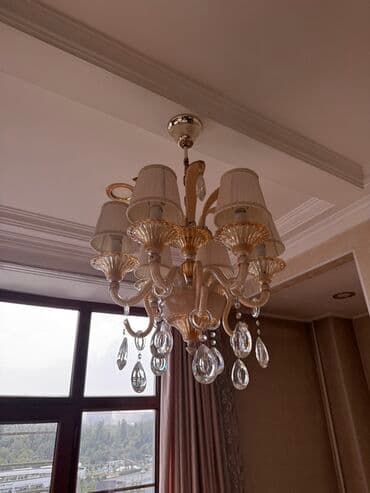 купить люстру в зал: Классическая подвесная люстра с абажурами и хрустальными подвесками — 1