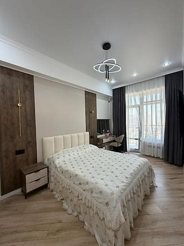 Квартиры: 2 комнаты, 77 м², Асанбай мкр Элитка, 9 этаж, Дизайнерский ремонт — 1