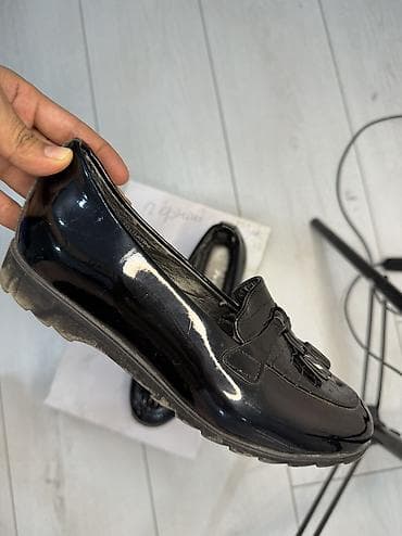 туфли polann: Женские лоферы Polaris Турция - Цвет: черный, глянцевый - Фактура — 7