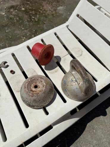 кухонные оборудования: Металлические грузики-насадки в форме полусфер с ручкой и центральным — 5