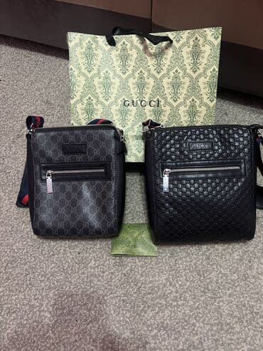 Сумки: Классическая сумка, Gucci, Материал: Экокожа, Регулируемый ремень, Мужские — 1