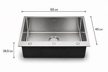 silver kitchen: Кухонная раковина из нержавеющей стали 201 и 304. 📏 Размер: 60×45 см — 5