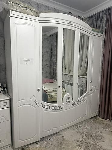 Шкафы: Спальный гарнитур, Двуспальная кровать, МДФ, цвет - Белый — 2