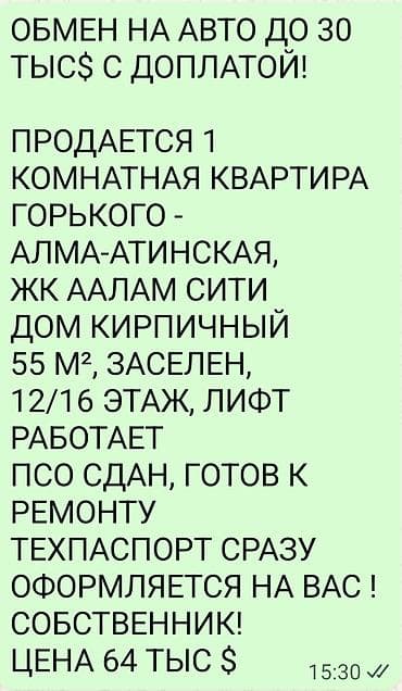 Продажа квартир: 1 комната, 55 м², Элитка, 12 этаж, Готовая ПСО (под самоотделку) — 1