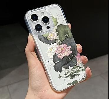alisa max: Прозрачный чехол для iPhone 14 Pro max с принтом «лотосы» - Материал — 2