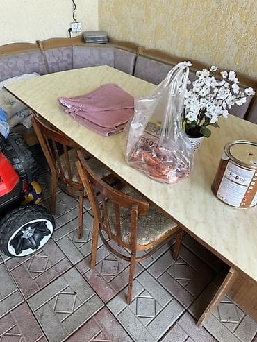 стулья для швейных машин: Кухонный стол и стул, Б/у, цвет - Серый — 2