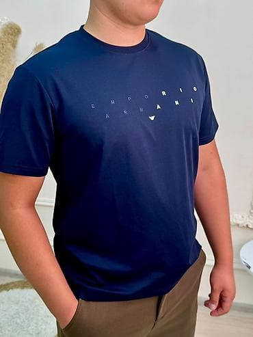 Эркектер кийими: Эркектердин футболкасы, M, L, XL, Emporio Armani, Жаңы, түсү - Күрөң — 3