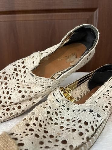 toms: Ажурные женские эспадрильи/слипоны бежевого цвета. - Верх: вязаное — 2