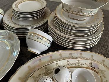 сервиз на 12 персон: Богато и изысканно! Перламутр с позолотой! 😍 Новый столовый сервиз на — 7