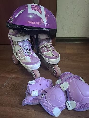 скей: Детский комплект для роликового катания, фиолетовый В комплект — 1