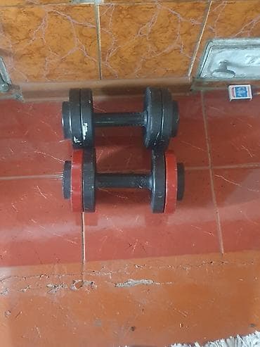 Спорттук сумкалар: Пара разборных гантелей - Материал: металл, диски круглые, черные; на — 1