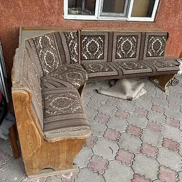 угловой диван сенатор: Кухонный мягкий уголок, Б/у, Дерево, цвет - Коричневый — 2