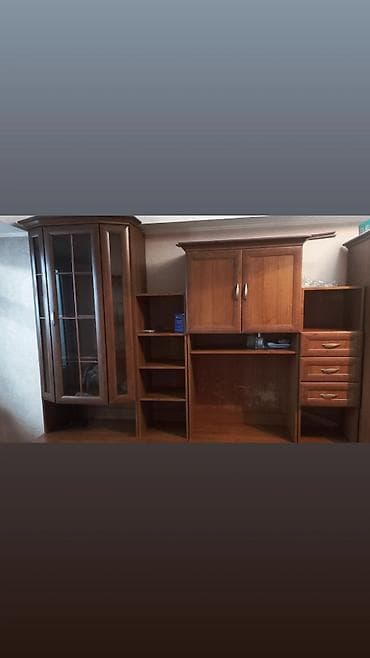 Гарнитур для зала, Б/у, Дерево, Самовывоз, цвет - Коричневый