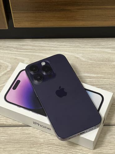 IPhone 14 Pro, Б/у, 256 ГБ, Deep Purple, Чехол, 81 %
