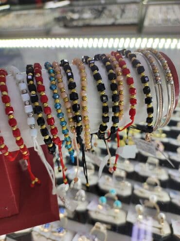 свадебные платья от производителя: Серебряные Браслеты с камнями Красный нить 925/ пробы Дизайн Италия — 1