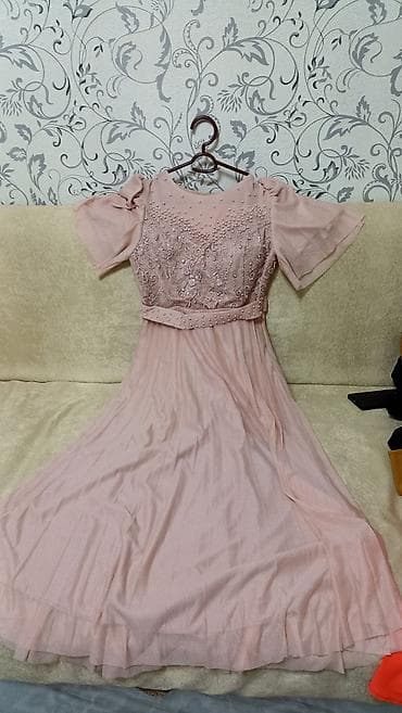 платье холодок: Вечернее платье, А-силуэт, Длинная модель, Полиэстер, С рукавами, Стразы, S — 3