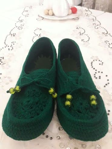 обувь 19 размер: Үй тапичкелери, 38.5, Жаңы, түсү - Жашыл — 3