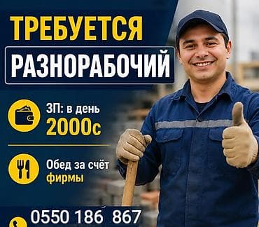 Работа: Требуется Разнорабочий, Оплата: Ежедневно — 1