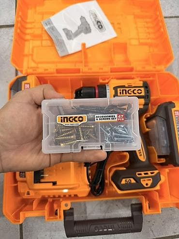 без двиготеля: Аккумуляторная бесщёточная дрель-шуруповёрт INGCO CDLI205062 в кейсе — 6