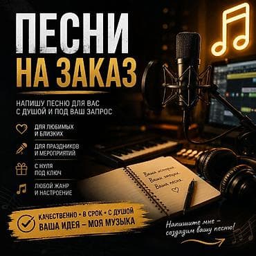 Организация мероприятий: Песни на заказ! Песни под ключ, полностью. Супер Акция на песни, 50% — 3