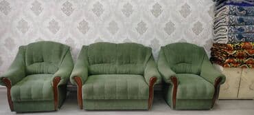 сору тапчан: Прямой диван, Б/у, Трехместный — 2