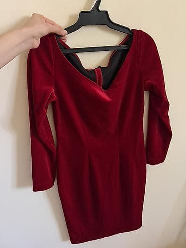 tech flis: Бордовое бархатное платье BAIRA - Материал: мягкий бархат с лёгким — 1