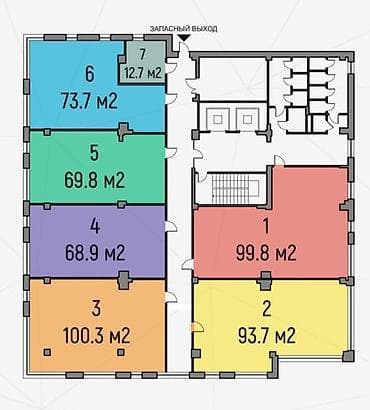 Кыймылсыз мүлк: Кеңселерди ижаралоо, 70 м², Бизнес борборунда, Тоолор көрүнүп турат, 1-катар — 4