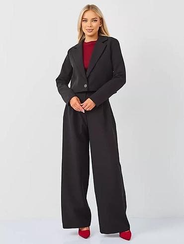 Женская одежда: Велюровый костюм, юбка карандаш миди и кофточка рукава три четверти — 10