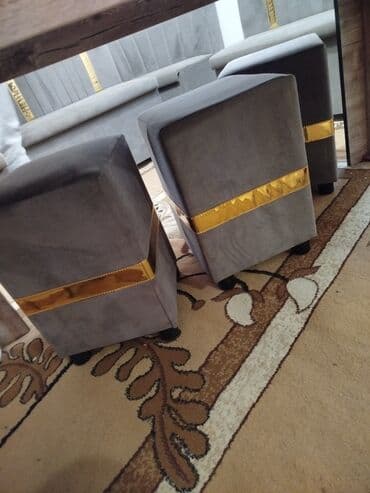 кожаный кухонный уголок: Кухонный мягкий уголок, Дерево, цвет - Серый — 5