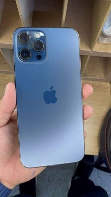 идиш аяк оптом: IPhone 12 Pro, Колдонулган, 256 ГБ, Blue Titanium, Кулакчындар, Заряддоочу түзүлүш, Коргоочу айнек, 90 % — 1