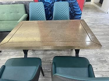 Вешалки: Стол для кафе, Б/у, Прямоугольный, цвет - Коричневый — 2